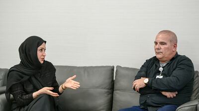 Dr Maysoon Al Karam, chief medical officer, and Dr Antonio Bencomo Hernandez, head of laboratory and advanced technology, at Abu Dhabi Stem Cells Centre. Khushnum Bhandari / The National