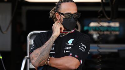 Lewis Hamilton at the Melbourne Grand Prix Circuit on April 7, 2022 ahead of the Formula One Australian Grand Prix. Reuters
