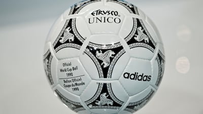 Etrusco Unico, the match ball at the 1990 World Cup in Italy. Getty Images