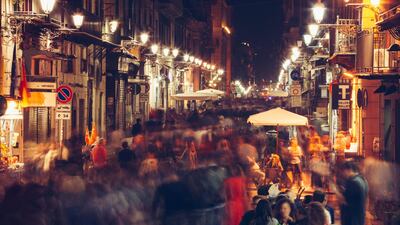 The busy streets of Palermo are lined with bars and restaurants. Getty