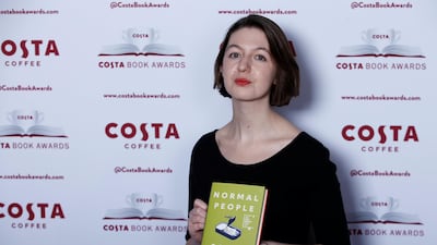 Author Sally Rooney at the Costa Book Awards in London last year. Henry Nicholls / Reuters