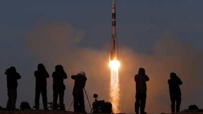 A Russian Soyuz rocket blasted off to the International Space Station in December, helping to cement plans for the first Emirati astronaut mission in 2019. EPA