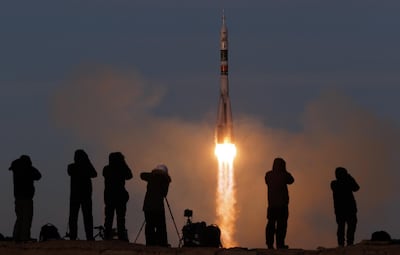 A Russian Soyuz rocket blasted off to the International Space Station in December, helping to cement plans for the first Emirati astronaut mission in 2019. EPA