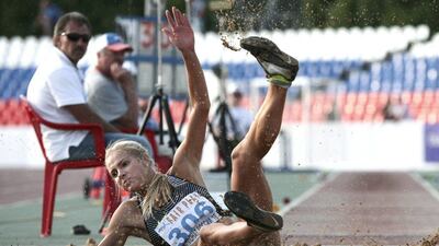 Darya Klishina from Russia competes in the women's long jump event at the National track and field championships at a stadium in Cheboksary, Russia, Tuesday, June 21, 2016. The IOC opened the door to some Russian athletes competing at the Olympics in Rio in August but only as neutrals and not under the Russian flag and only if they could prove they were clean. Nikolai Alexandrov / AP Photo