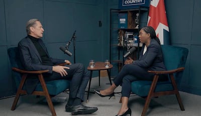 Mathias Dopfner interviews Conservative party leader Kemi Badenoch. Photo: MD Meets
