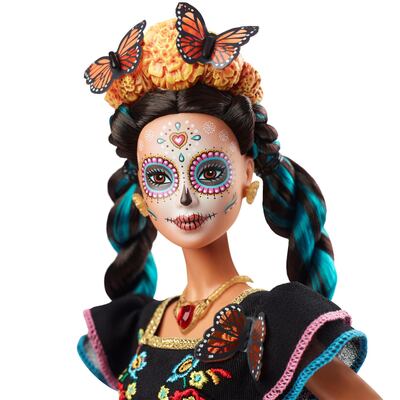 The doll's makeup is based on the traditional Mexican La Calavera Catrina ('The Elegant Skull'). EPA