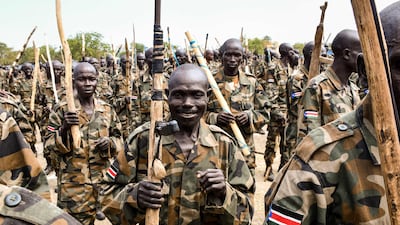 New members of South Sudan People's Defence Forces graduate in Malakal. About nine thousand fighters, including former rebels in the country's civil war, have been integrated into its armed forces. AFP