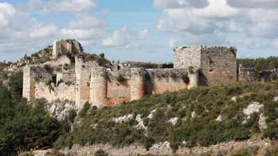 A picture shows a view of the Saladin Fortress, a UNESCO World Heritage site, in Syria's mostly government-held Latakia province on March 7, 2023. - A devastating earthquake that hit Turkey on February 6 killed more than 50,000 people, almost 6,000 of them in Syria where dozens of heritage sites were damaged including the Fortress of Saladin in Latakia province and the old city of Aleppo. (Photo by Louai Beshara / AFP)