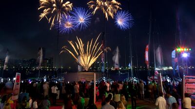 Teams arrive after completing the second leg of the Volvo Ocean Race in Abu Dhabi on January 4, 2012. Christopher Pike / The National