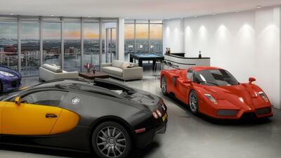 The owner can transport and park up to 11 cars within the home. Courtesy Porsche Design Group
