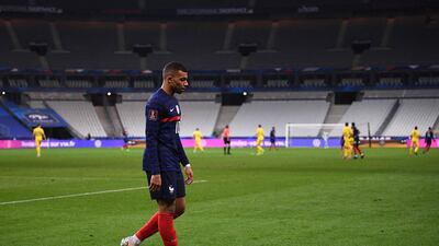 A dejected Kylian Mbappe. AFP