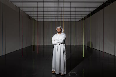 Human in the Loop by Ahmad AlAttar uses sound, touch and repetition to question who is really in control. Ryan Lim for The National