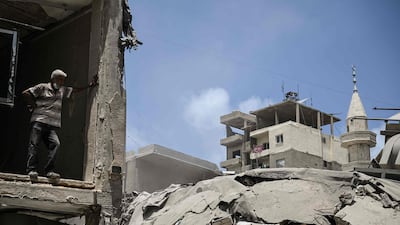 A building damaged by Israeli strikes in the southern Lebanese city of Tyre. AFP