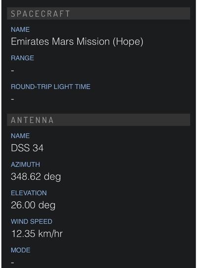 The live feed shows which antenna is communicating with the spacecraft. Courtesy: Nasa