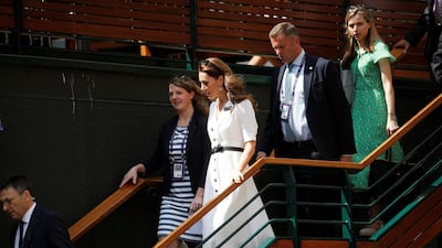 Kate Middleton, Duchess of Cambridge, arrives at Wimbledon on Tuesday. Reuters
