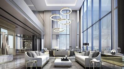 A rendering of a penthouse duplex at the Palm 360. Courtesy Nakheel