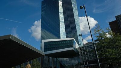 The headquarters of the European Central Bank (ECB) in Frankfurt, Germany. The ECB dropped its key rate by 10 basis points Thursday in an effort to stimulate eurozone economies. Getty Images