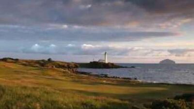 A view from behind the green on the par four, 10th hole of the Ailsa Course at Turnberry, owned by Leisurecorp and the venue for the 2009 Open Championship in Scotland.