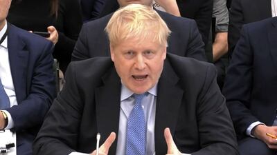 Boris Johnson was grilled by members of the Privileges Committee as part of the partygate inquiry. AFP