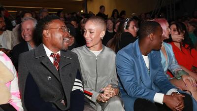 Billy Porter, Adwoa Aboah and Micheal Ward attends the Central Saint Martin's MA show at London Fashion Week. Reuters