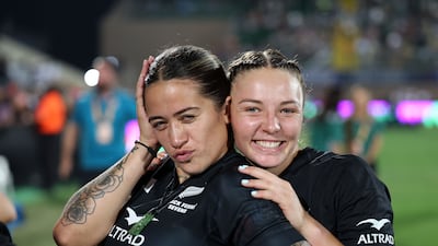 New Zealand players celebrate their win over Australia