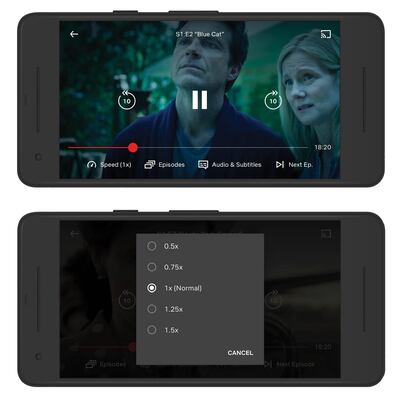 The plans, should they be rolled out, would allow the audience to watch contect at 1.5 times faster or slower than the intended speed. Courtesy Netflix