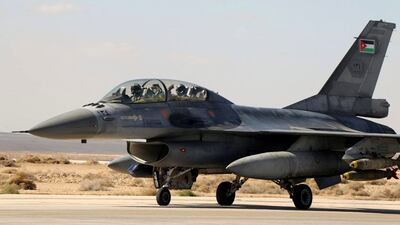 A Royal Jordanian Air Force plane takes off from an air base to strike ISIS in the Syrian city of Raqqa. Reuters