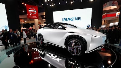 Nissan's IMx electric concept car is displayed at the 2018 CES in Las Vegas. Saudi Electric Co will partner with the Japanese car maker and others on the kingdom's first electric vehicle project. Steve Marcus/Reuters