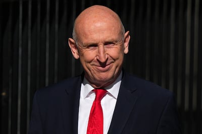 John Healey arrives in Downing Street to meet Andy Burnham. Getty Images