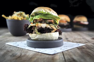 The grilled chicken burger from The Roost Rotisserie, one of the many home-grown vendors at Food District. Courtesy Food District