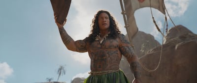Johnson returns as Maui in the live-action remake of Disney's Moana. Photo: Disney