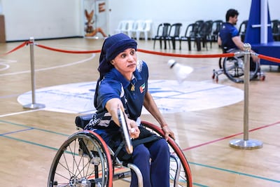 Emirati badminton para athlete Siham Al Rushaidi urges young girls to take up sport. Victor Besa / The National