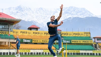England seamer James Anderson during training for the fifth Test against India in Dharamsala. Getty Images
