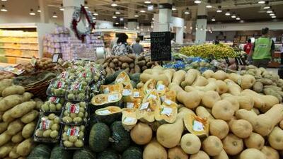 Fruit and vegetables at the Waitrose supermarket in Dubai Mall. Suppliers are increasing pressure on large retailers to increase prices.