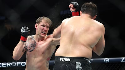 Alexander Volkov, left, faced off against fellow Russian Rizvan Kuniev in a heavyweight contest.