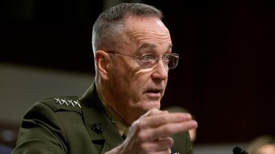 Chairman of the Joint Chiefs of Staff General Joseph Dunford testifies before the Senate Armed Services Committee hearing in Washington, DC, USA, 14 March 2019. EPA