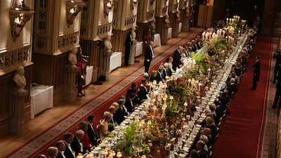 Mr Trump speaks at the grand occasion. Getty Images