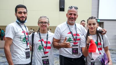 Team Lebanon athletes in Abu Dhabi. The four-day event has drawn a record 486 entries from 41 countries.