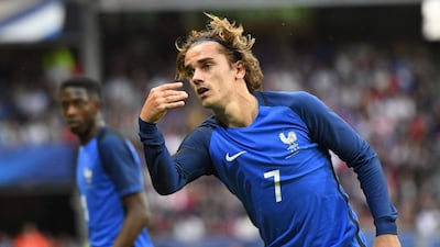 France forward Antoine Griezmann reacts during the friendly football match against Paraguay on June 2, 2017 at the Roazhon Park in Rennes, western France. Damien Meyer / AFP