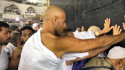 Dr Al Suwaidi performs umrah after reaching Makkah on Saturday.