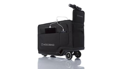 The Modobag is a motorised carry-on that travels at 8km/h. Courtesy Modobag