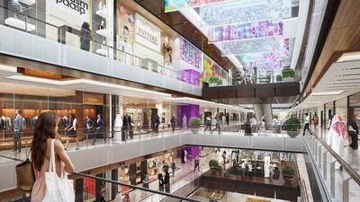 Rendering of Al Maryah Central, a 2.3 million-square-foot super-regional shopping centre located at the core of Al Maryah Island in Abu Dhabi. Courtesy Gulf Related