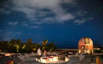 Maldives’s first overwater observatory at Anantara Kihavah Maldives Villas. Photo: Anantara