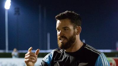 Crotty coaches up the juniors at Dubai Sevens Ground. Duncan Chard for The National