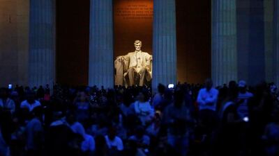 The Lincoln Memorial is seen as people gather to watch July 4 fireworks on the National Mall in Washington US. Reuters