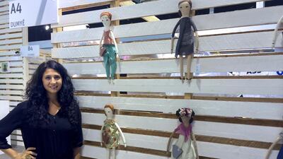 Sahar Wahbeh poses with her Dumyé Dolls. Rebecaa McLaughlin-Duane for The National