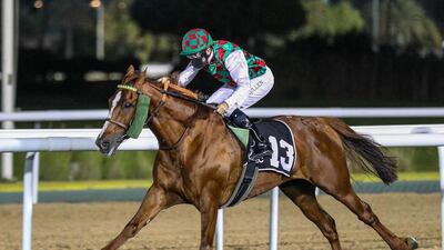 Somoud, ridden by Richard Mullen, won the Group 1 The Emirates Championship at Abu Dhabi Equestrian Club. Courtesy ERA