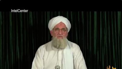 A screengrab from 2012 shows the current leader of Al Qaeda, Ayman Al Zawahiri. Before joining Al Qaeda, Zawahiri was a member of the Muslim Brotherhood in Egypt. IntelCenter / AFP Photo