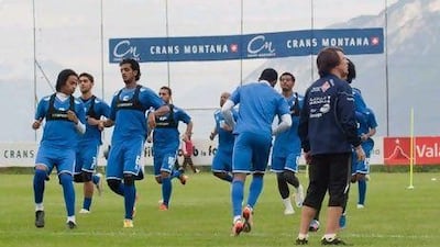 The UAE Olympic football team, who are training in the Swiss resort town of Montana, will play their first match against Uruguay on July 26 at Old Trafford. Courtesy UAE Olympic National Football Team
