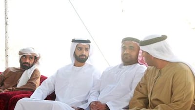 Sheikh Mohammad Bin Saud Bin Saqr Al Qasimi, Crown Prince of RAK, (second from left) has offered his condolences to the family of Ferris wheel victim Abdullah Al Habsi. WAM